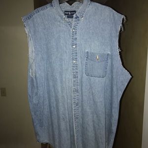 Cutoff polo button down